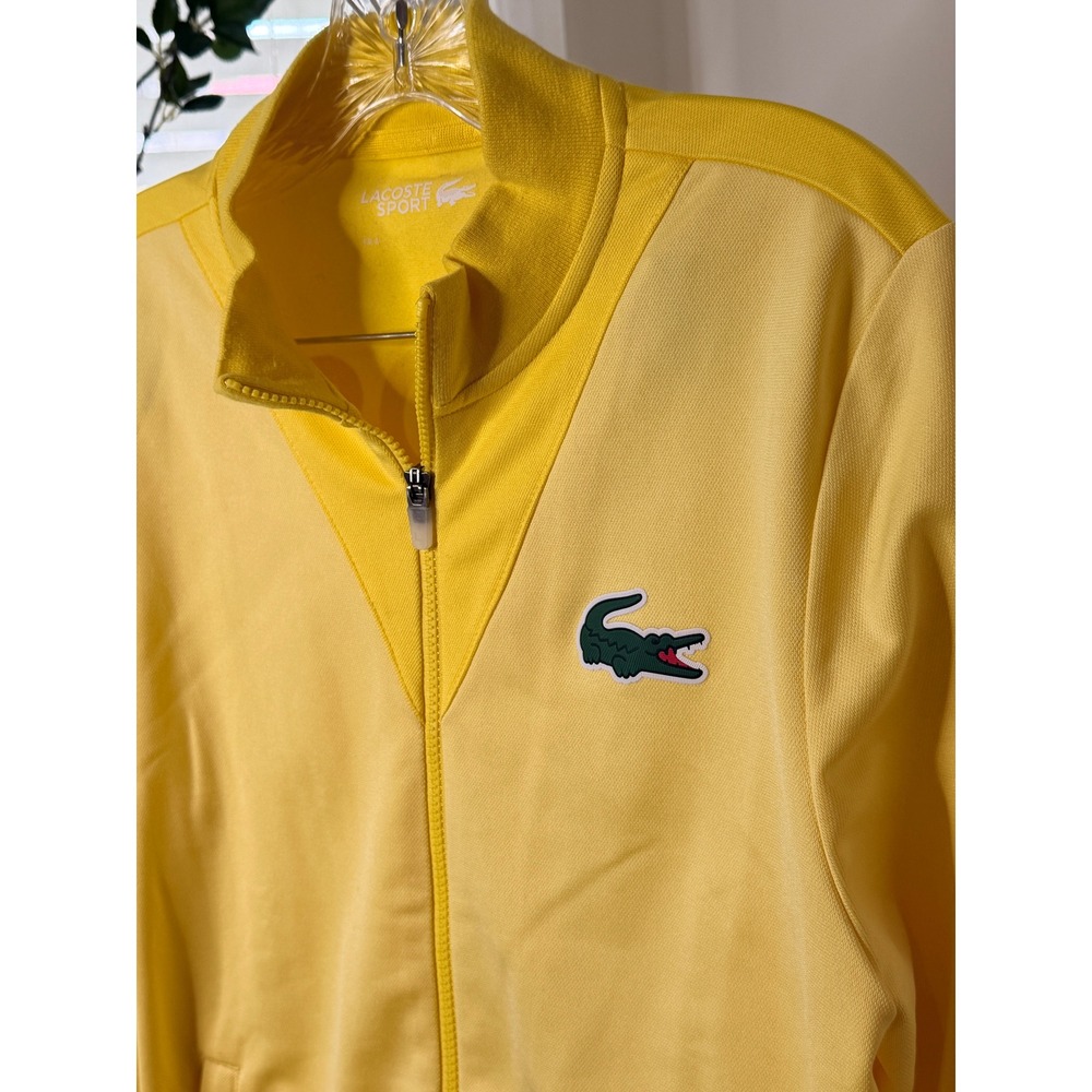 Lacoste Sport Miami Open Yellow Full Zip Track Jacket Womens Medium - Picture 6 of 8